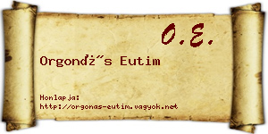 Orgonás Eutim névjegykártya